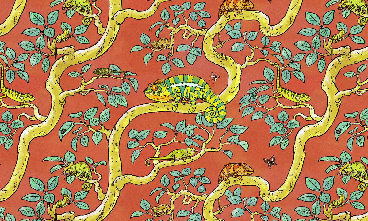 「カメレオン・ツリー・パターン#illustration #chameleon 」|雲丹海苔🍚のイラスト