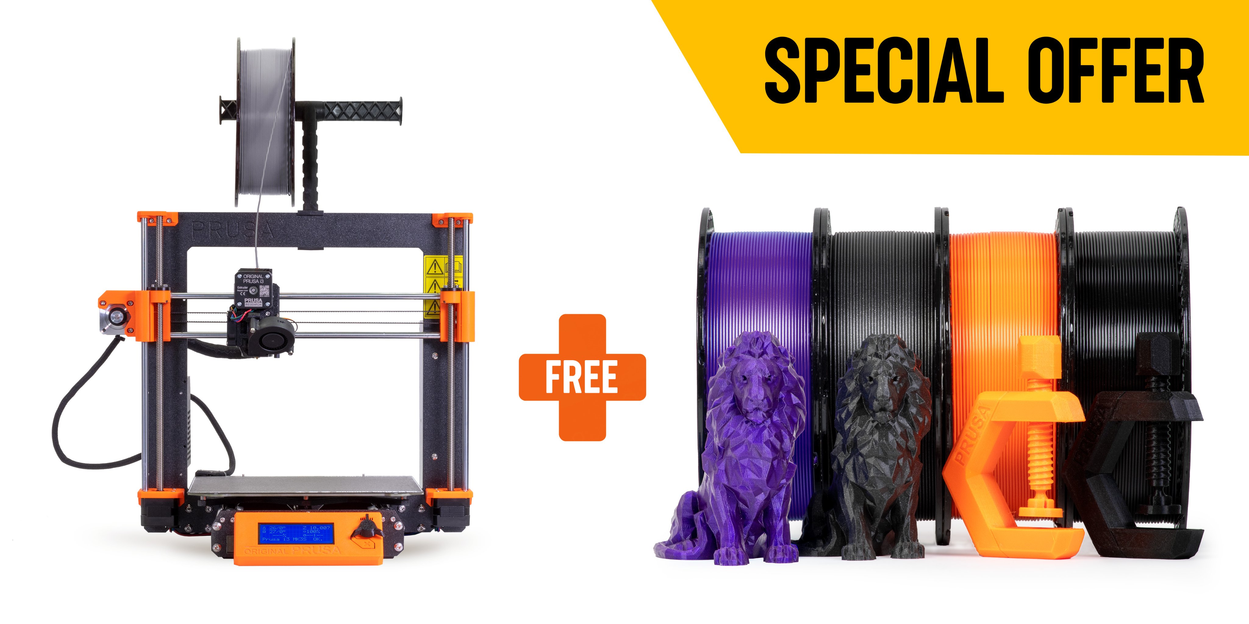 Prusa3D by Josef Prusa on Twitter: "Back to School Bundle!🎁 We'll add 4  extra Prusament spools to every Original Prusa i3 MK3S+ 3D printer  (assembled and kit) completely for free. In total,