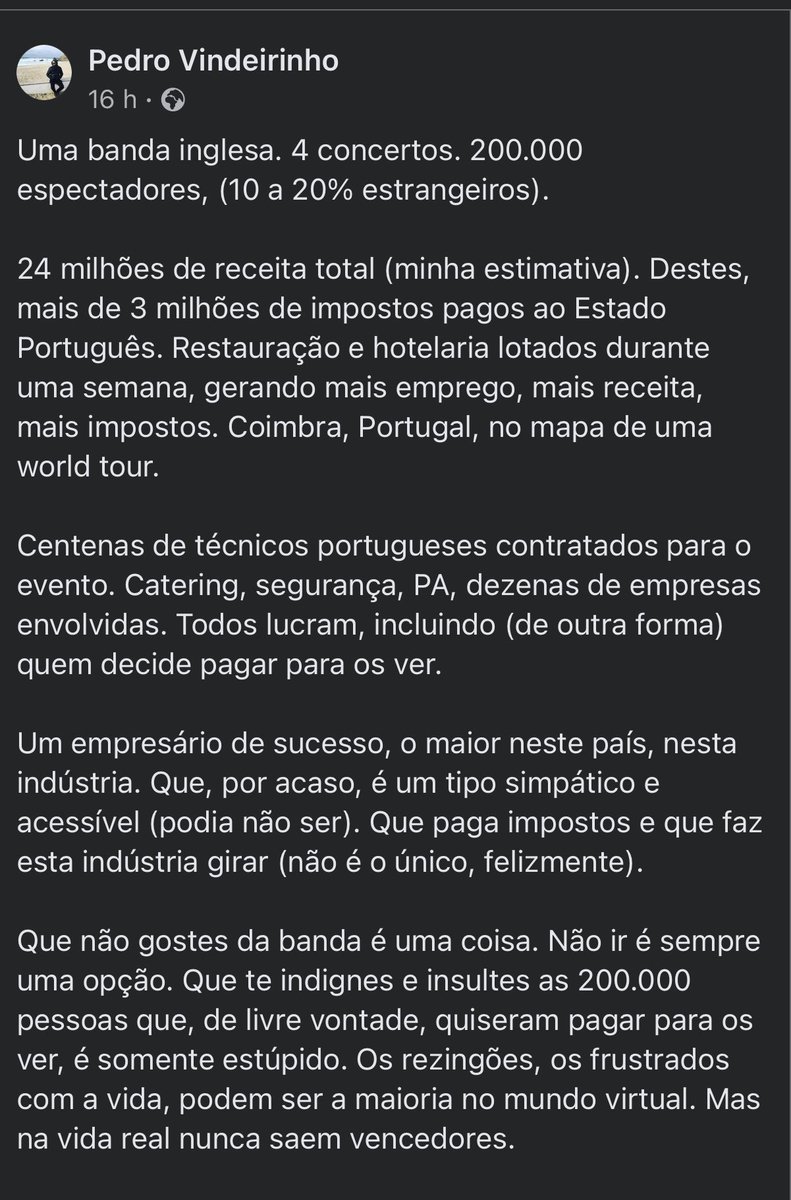 Coldplay? Subscrevo esta opinião.