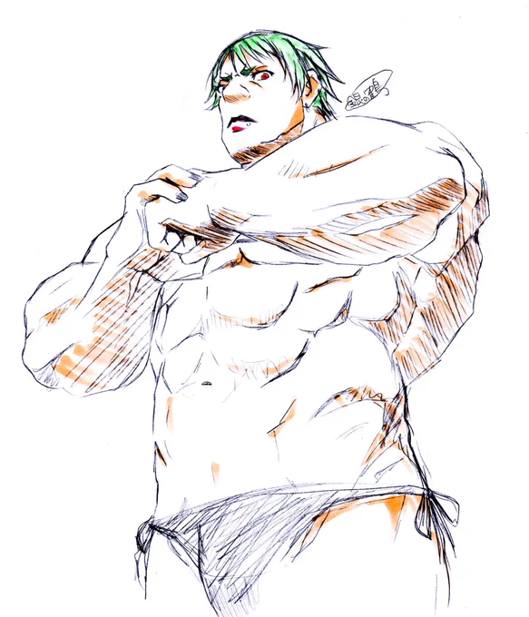 そういえばこんなむっちゃんも描きましたね覚醒むっちゃん 