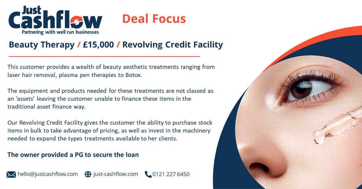 *Deal Focus* Another #feelgoodfriday for us here at Just Cashflow. We've funded this great little business to help them purchase  equipment and stock to enable them to expand their treatment range. 
#smefinance #smesupport #businessloans #alternativefinance #finance  #beautysalon