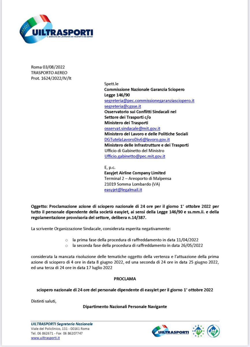 AAiraldi's tweet photo. @MassimoFranchi ciao, il tuo articolo https://t.co/Hv4YlZQjll
sta volando! Sono contenta. Tutto giusto, a parte l’ultimo capoverso, perché io e la maggioranza dei miei colleghi easyJet in Italia sciopereremo eccome, e sarà il 4 sciopero che facciamo negli ultimi due mesi👍🏻 https://t.co/Ju03yHeA5g