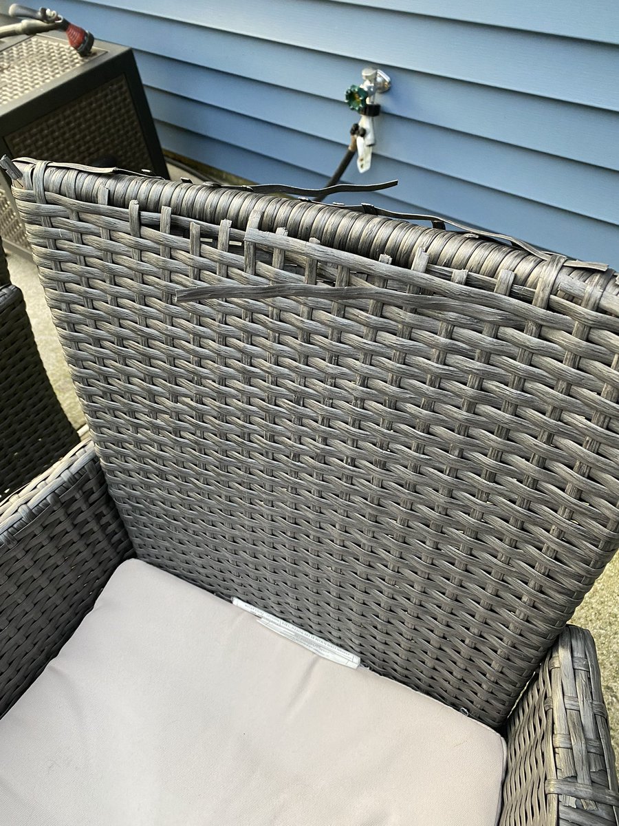 Buffy82198's tweet photo. When you call it “outdoor” furniture please mean it! Many people have the same issues check your reviews and do the right thing ! @CKnightBrands @Overstock https://t.co/aMIybbvwgX