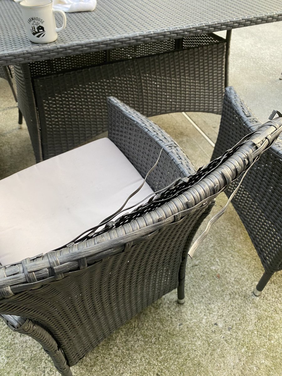 Buffy82198's tweet photo. When you call it “outdoor” furniture please mean it! Many people have the same issues check your reviews and do the right thing ! @CKnightBrands @Overstock https://t.co/aMIybbvwgX