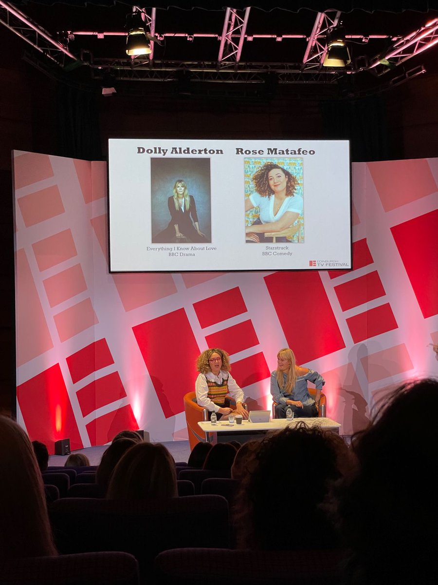 It was also great to hear Rose Matafeo in conversation with @dollyalderton about another Manchester-based production, 'Everything I Know About Love' The show, @Working_Title for @BBCOne, was filmed @SpaceStudiosMcr & on various Manchester locations @EdinburghTVFest #EDTVfest