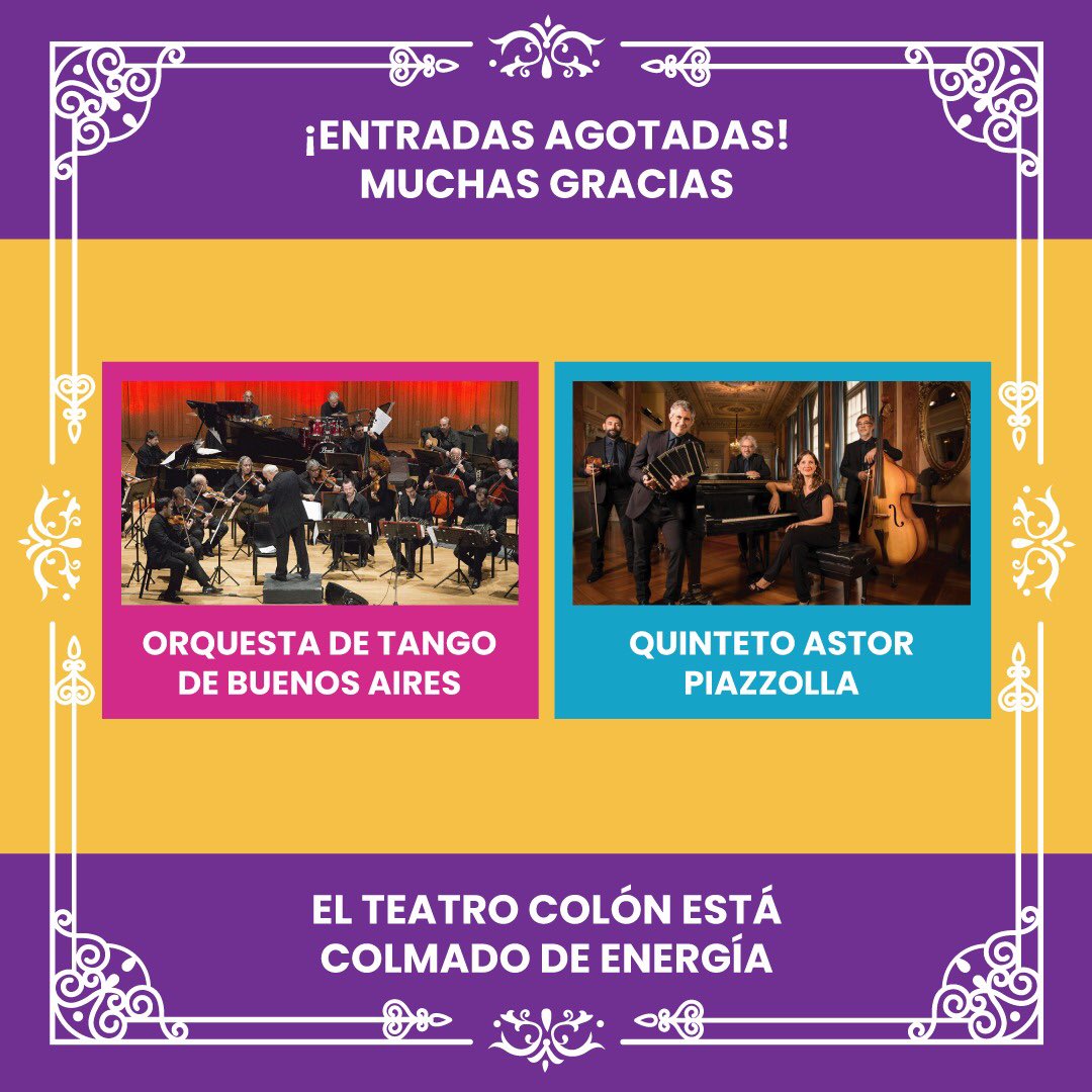 multiplicaTx7's tweet photo. Entradas AGOTADAS ¡MUCHAS GRACIAS a todos por COLMAR el Teatro Colón de ENERGIA!
La #Musicax7 toca el alma.
La #donacionDeOrganos salva vidas!
La #LeyJustina nos cuida.
Las #CasaJustina nos contiene.
#MultiplicateX7
#AyudemosAtodosLosQuePodamos https://t.co/Mbr6sRkJTg