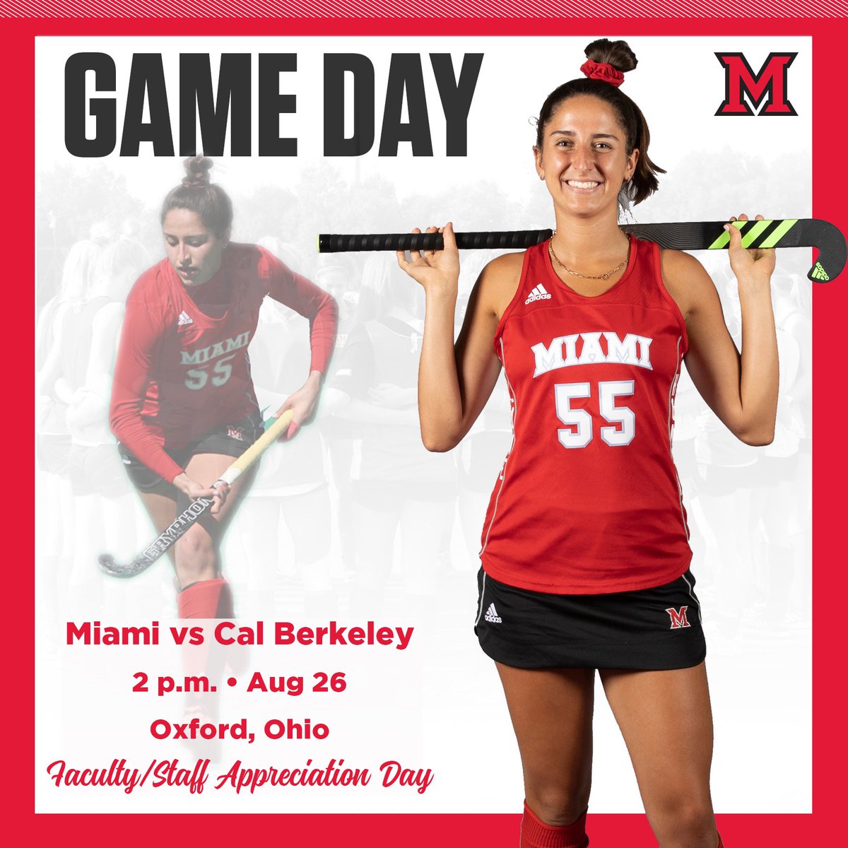 Opening Day here in Oxford!
🆚Cal Berkeley
🏟Miami FH Complex, Oxford, Ohio
⏰2 p.m.
📊 miamiredhawks.com/sidearmstats/f…
👏Faculty/Staff Appreciation Day
#RiseUpRedHawks