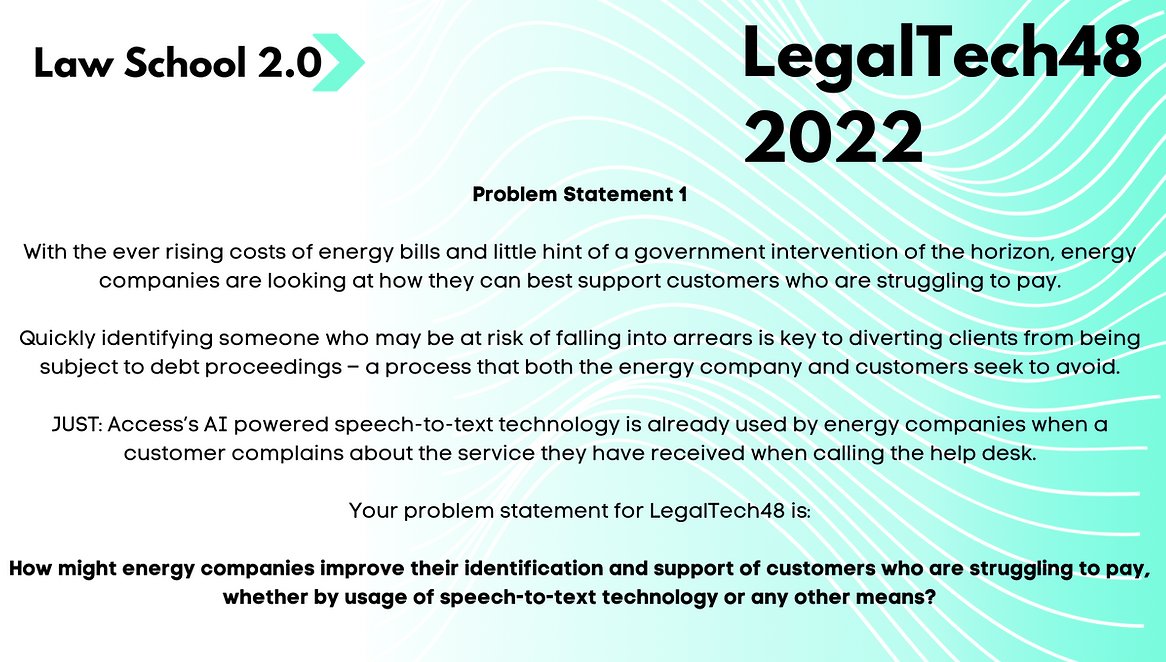 ls2_0's tweet photo. The two problem statements our teams are hard at work on as part of this year's #LegalTech48! They're taking what they've learnt during the #LTVS to apply it to either problem 1 or 2. https://t.co/2ud8v1XDGN