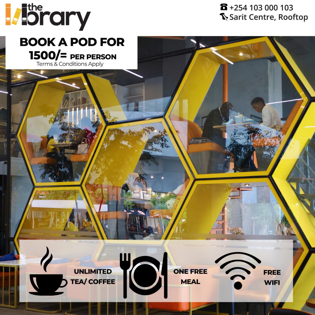 SaritYourCity's tweet photo. Rent a pod for Kes.1500 per person and enjoy total privacy to do your work, read or simply enjoy your date.The pod rental fee includes:Unlimited house tea/coffee|One free meal | and Internet access at The Library Kenya on Second floor rooftop @SaritYourCity
#workpod #workstation https://t.co/09q1Pv4GdP