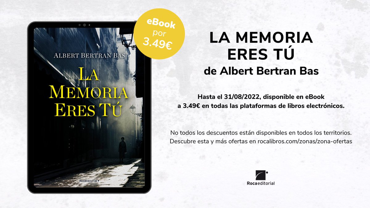 Aventuras, amor, amistad y familia. A #LaMemoriaEresTú de <a href="/BertranBas/">Albert Bertran Bas</a> no le falta nada, y lo tiene todo para un final del verano redondo. Hasta el 31/08 está disponible en eBook por 3.49€ en todas las plataformas, y en bit.ly/LaMemoriaEresTu