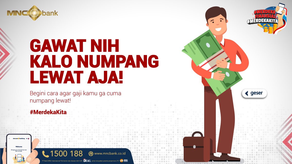 MNCBank's tweet photo. GAWAT BANGET NIH!

Godaan ini itu bikin gaji cuma numpang lewat! 

Berikut tips buat Emenciers biar gajian gak cuma numpang lewat!

☎️ 1500188 | https://t.co/j6lwNRAaFT

#MNCBank #trulyyou #MerdekaFinansial #MerdekaKita https://t.co/apqWJmqlRf