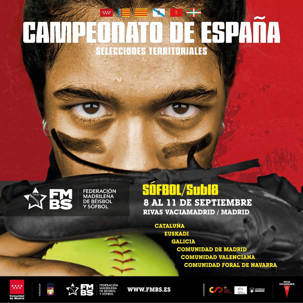 Campeonato de España softbol sub 18 (selecciones territoriales). Del 8 al 11 de septiembre en Rivas