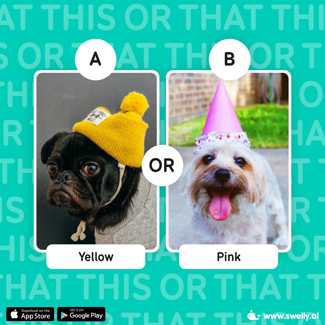 SwellyOfficial's tweet photo. It's #nationaldogday 🐶

Lets us know in the comments⬇️ which one looks cutest in their hat 👒 
Download #Swelly for more fun #thisorthat content here: https://t.co/ivAf3AV11i

 #dogs #doglife #doglover #thisorthatgame #poll #survey #cute #adorable #adorabledog #adorablepuppy https://t.co/niQXLx0b9i