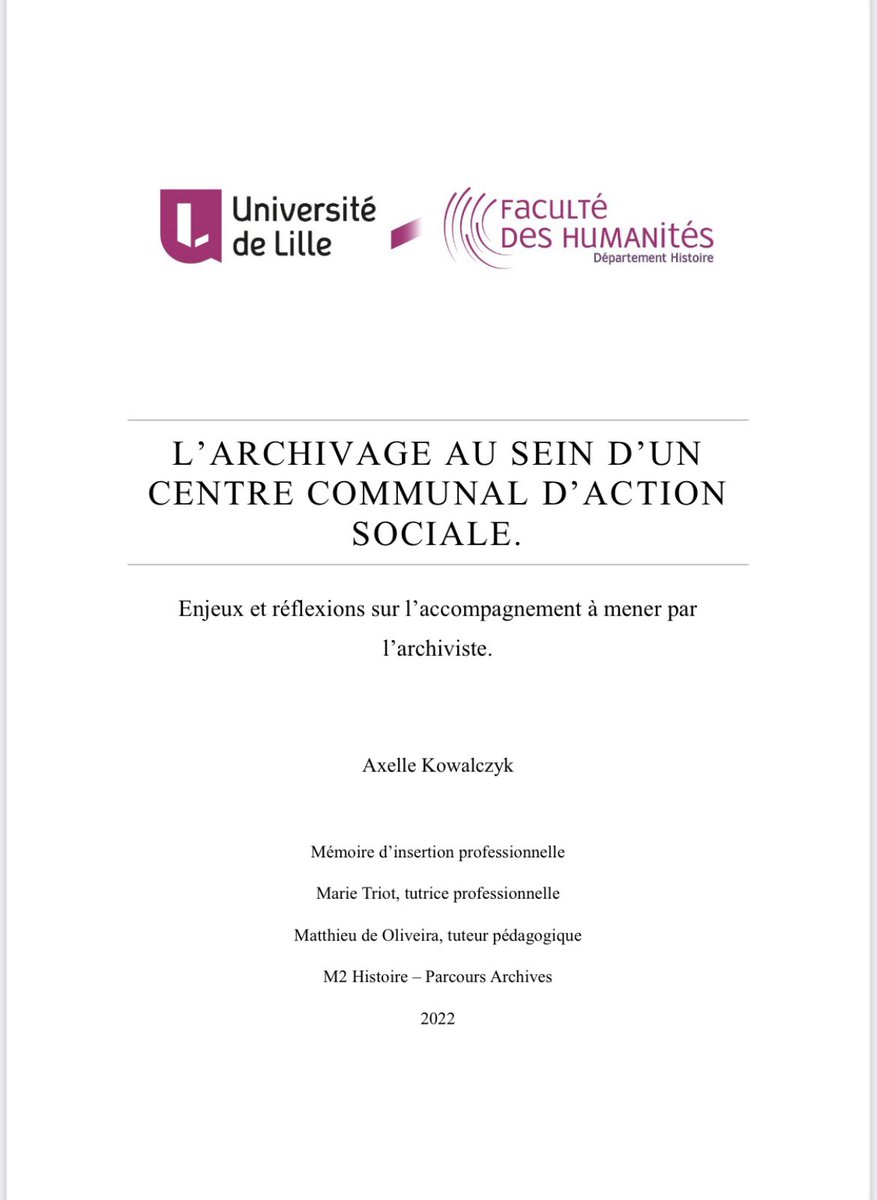 axellekd's tweet photo. Après une édition critique d’un journal intime d’une jeune belge du XVIIIe siècle et un mémoire d’insertion professionnelle sur l’accompagnement archivistique au sein d’un CCAS, la deuxième année du master Archives est terminée ! https://t.co/1dHAcfTx9t