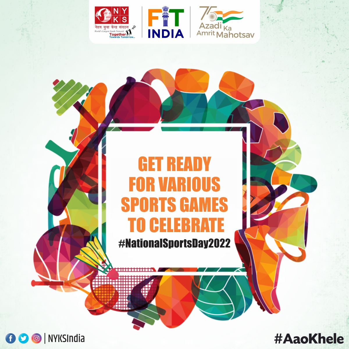 MYBharatHQ's tweet photo. Get ready for the Big Day on National Sports Day by participating in your favorite sports on the Birth Anniversary of Major Dhyan Chand.
Save the date 🗓29th August  &amp; make the national sports day memorable.

#AaoKhele  #Sports4Unity #NationalSportsDay2022 #IndianSports https://t.co/TaNZPlfxfd