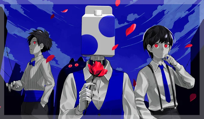 『QUEEN』成人男性三人組coverのイラストやりました。よろしくね。 