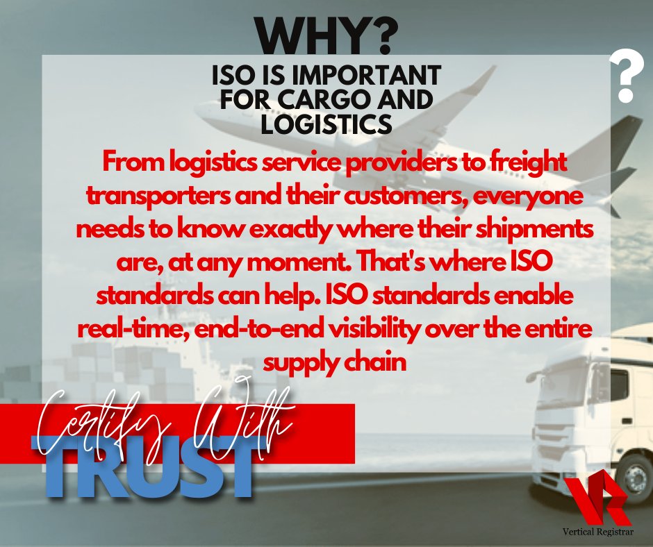 Why ISO Is Important For Cargo And Logistics Industries
.
.
For more details about Management system standards visit our website verticalregistrar.com.pk
Or Contact us at
☎+92 91 57 00 347
📲+92 302 0405550
📧 contact@verticalregistrar.com.pk

#VR #CertificationBody #Audit #ISO