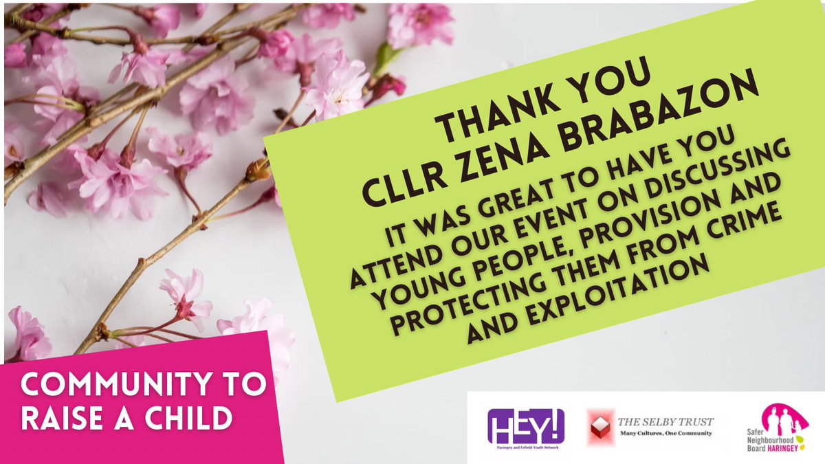 Thank you Cllr <a href="/ZenaBrabazon/">Zena Brabazon</a>, it was great to have you attend our community discussion on young people, provision and protecting them from crime and exploitation.