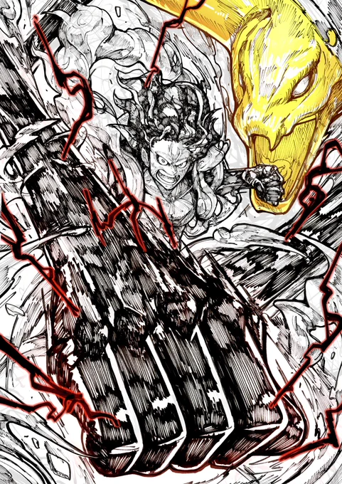 「王蛇」「斬・切・餅」#ワンピース  #ONEPIECE  #イラスト 