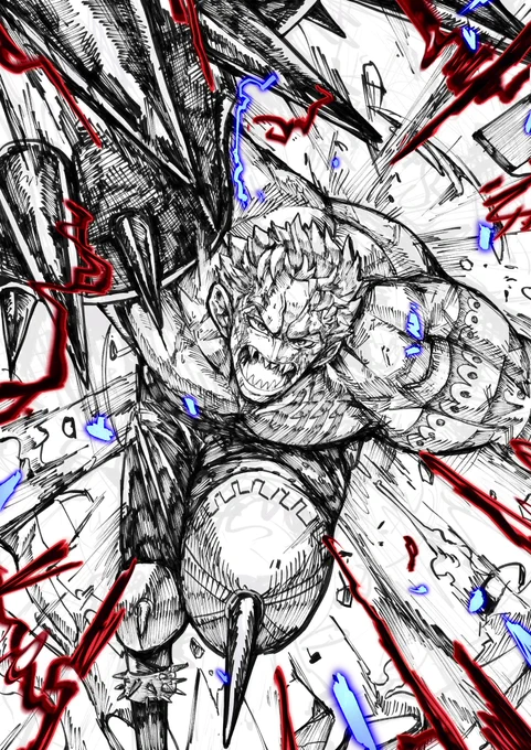 「王蛇」「斬・切・餅」#ワンピース  #ONEPIECE  #イラスト 
