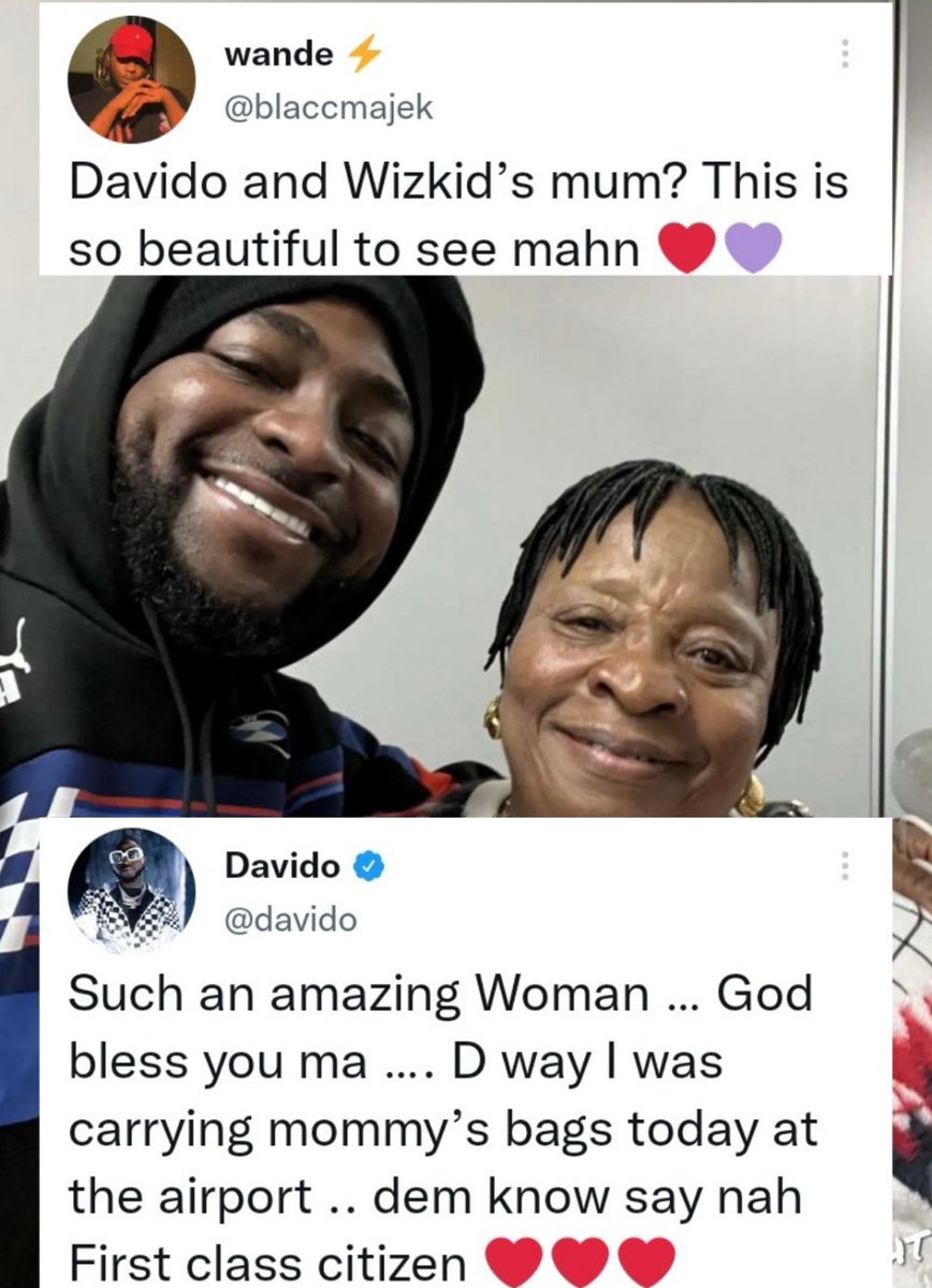 BoombuzzNG's tweet photo. Davido meets Wizkid's mum at the airport and helps her carry her bags❤️.

#Boombuzz #Davido #Wizkid https://t.co/ynKf0nTnOl