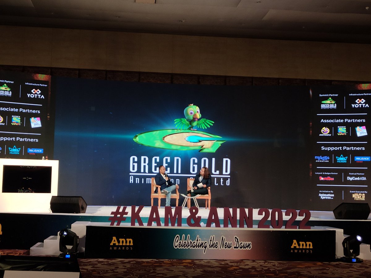 AnimationXpress's tweet photo. Fireside Chat with Rajiv Chilaka.
.
#KAM2022 #KAMSummit #Awards #animation #FiresideChat #IP #KidsAnimation #ANN #ANNAwards #GreenGoldAnimation https://t.co/qS6bspnXAS