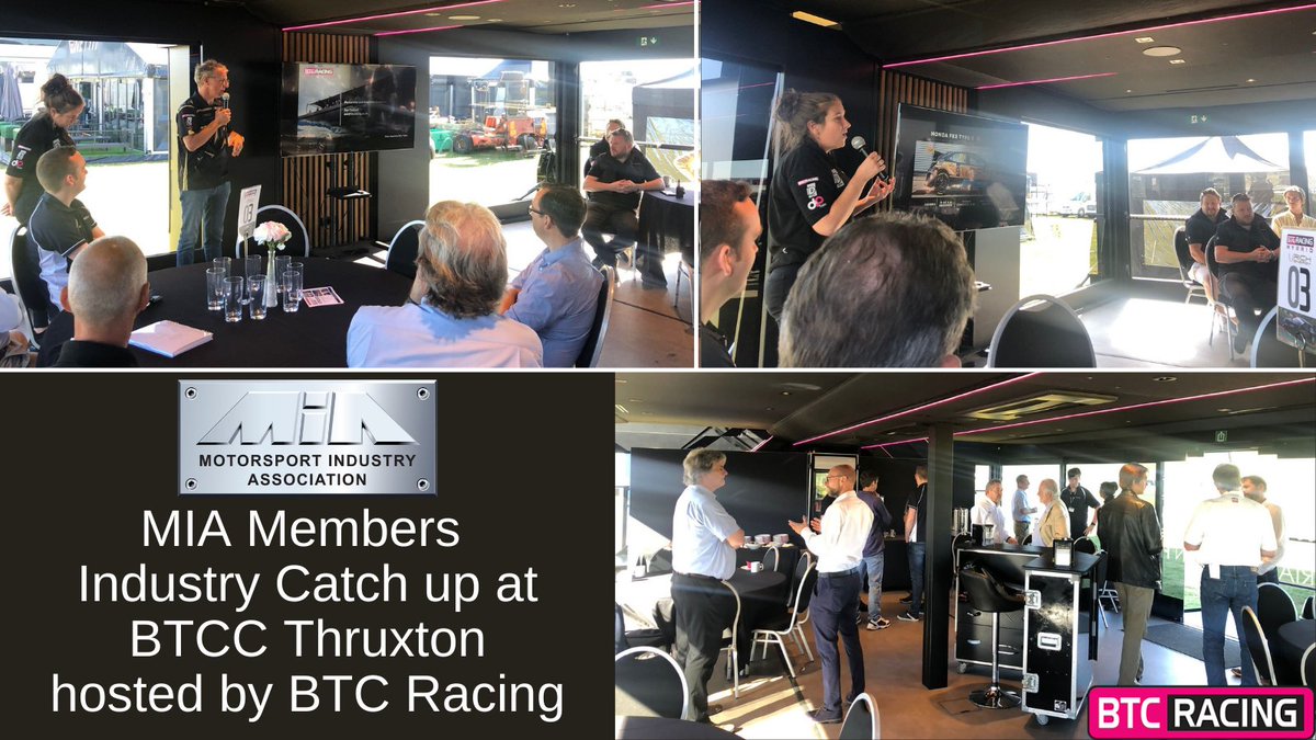 MIAmotorsport's tweet photo. A fantastic MIA Members coffee and catch-up morning at @thruxtonracing, ahead of the @BTCC weekend. Special thanks to @btc_racing for kindly hosting us today ☀🏁
#MIACommunity #MotorsportValley #BusinessNetworking https://t.co/aqHkwSPkx9