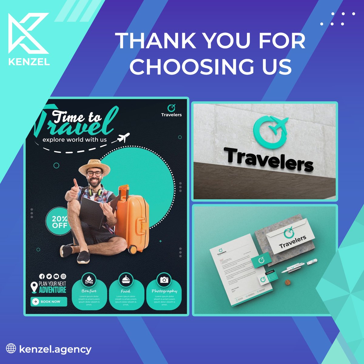 kenzel_Agency's tweet photo. We are proud to design the logo and visual identity for , Travelers
نفتخر بتصميم الشعار والهوية البصرية لصالح متجر  Travelers
https://t.co/bPKvkGVRXE
#graphicdesign #visualidentity https://t.co/fHwlGkFPaP