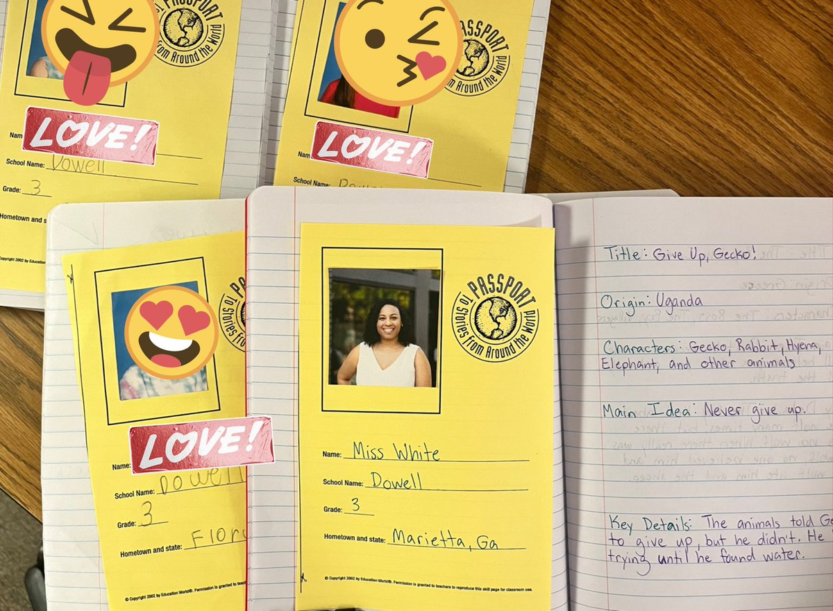 TeachDrWhite's tweet photo. It’s been a wild start to the year! We’ve been on a class trip to Uganda, Greece, Denmark, and other countries to learn about fables and folktales from around the world. Lots of stamps on our passports. 😉 #thirdgradelife https://t.co/XqX3Is0W4u