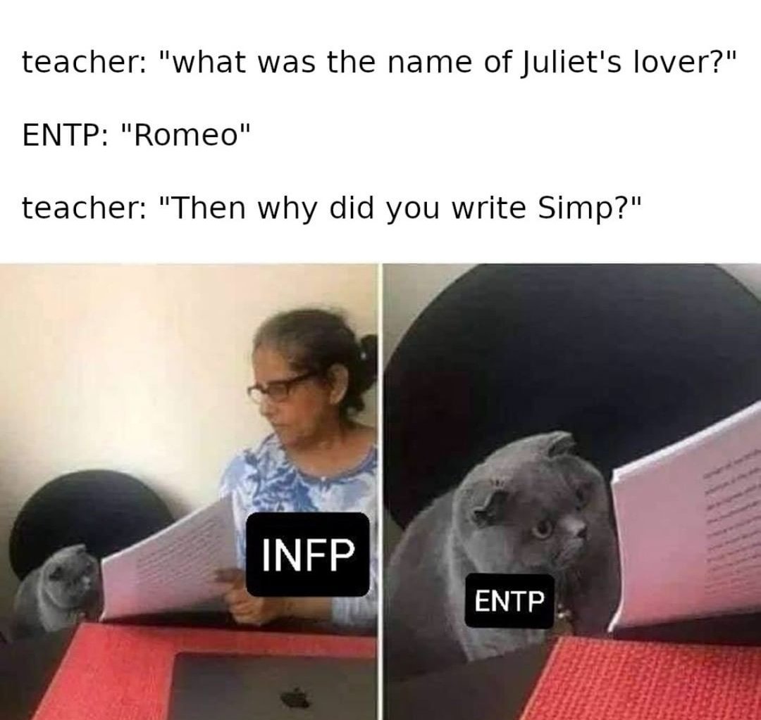 entpmemesdaily's tweet photo. #entp #entpmemes #entpmeme #mbti #16Personalities
#infp #infpmemes https://t.co/KfXGQ9RAUR