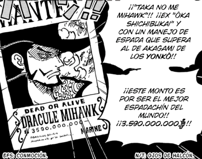 RosinanteDQ's tweet photo. Las recompensas de éstos tres son un juego de palabras con sus nombres:

Crocodile: 1.965 = Sen Ku Ro Ko.
Mihawk: 3.59 = Mi Go Ku.
Buggy: 3.189, el 8 y el 9 se pueden leer como Ba Gi.

Me encanta cuando Oda hace esto con las recompensas XD. #ONEPIECE1058 https://t.co/t5jzphwvM7