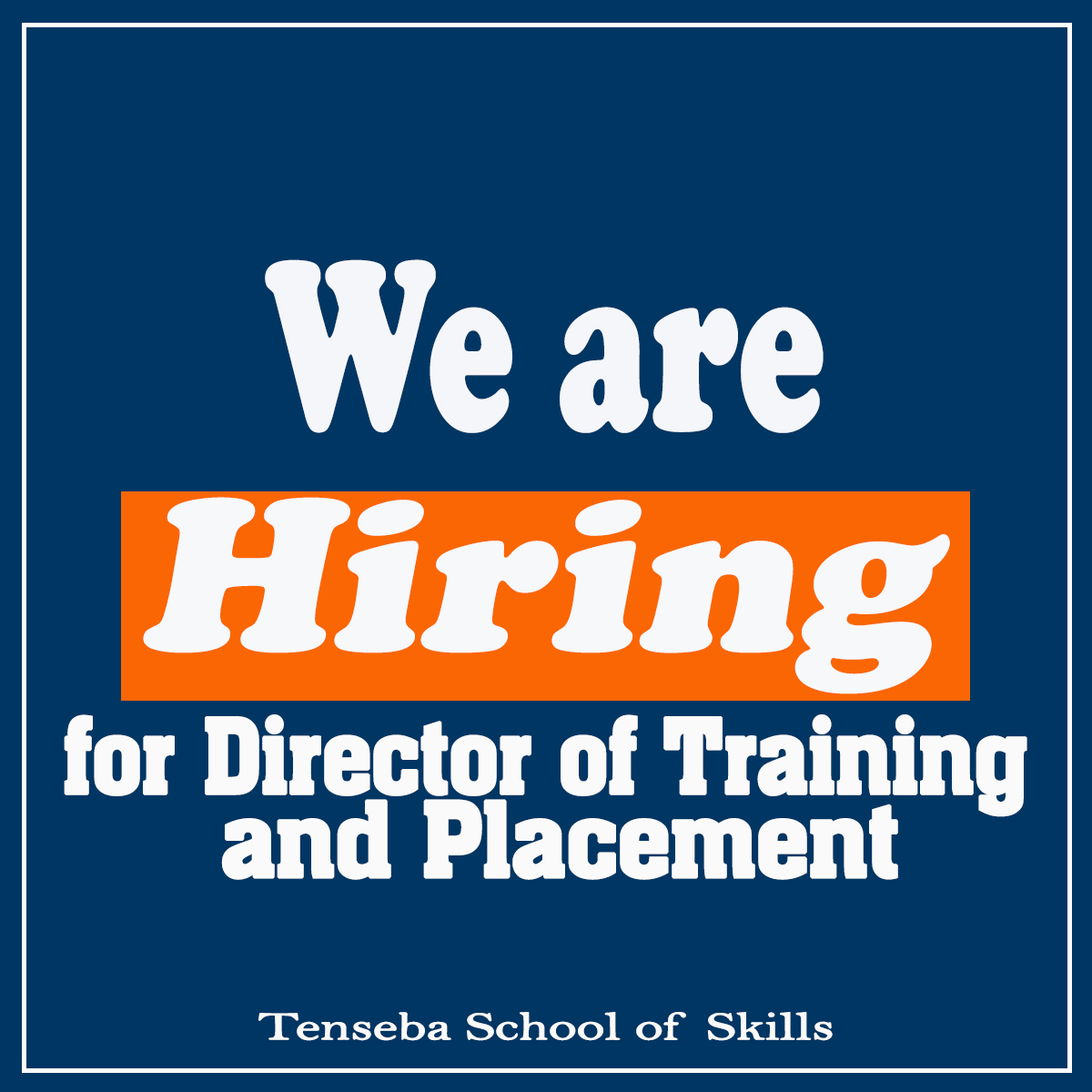 tensebaschool's tweet photo. We are Hiring for the Position of the Director of Training and Placement. Qualify and interested persons should follow the link below for more information and for how to apply.
https://t.co/JNKpc7S0pN https://t.co/P9zyUECKxA