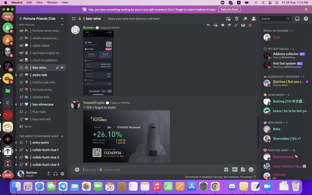 Quirinus9699's tweet photo. done for the week, up close to 15% just with 11 calls , 1 loss , 1 breakeven

Hope everyone earn their lunch money in @FortuneFriends_ https://t.co/j5ohIoQ6Eh