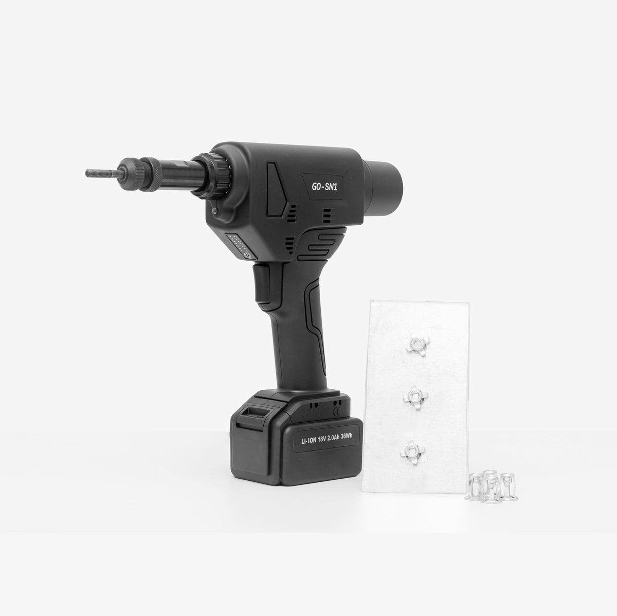 GmbhGoebel's tweet photo. The GO-SN1 is one of our #18V cordless battery tools for split rivet nuts (M5 - M10). In this case we used the GO-FOUR split rivet nut, which is available in steel in M4 - M8. This #rivet #nut perfectly sets in thin plastic sheet applications.
#goebel #gofour #splitnut #rivetnut https://t.co/ltHuGoQwkk