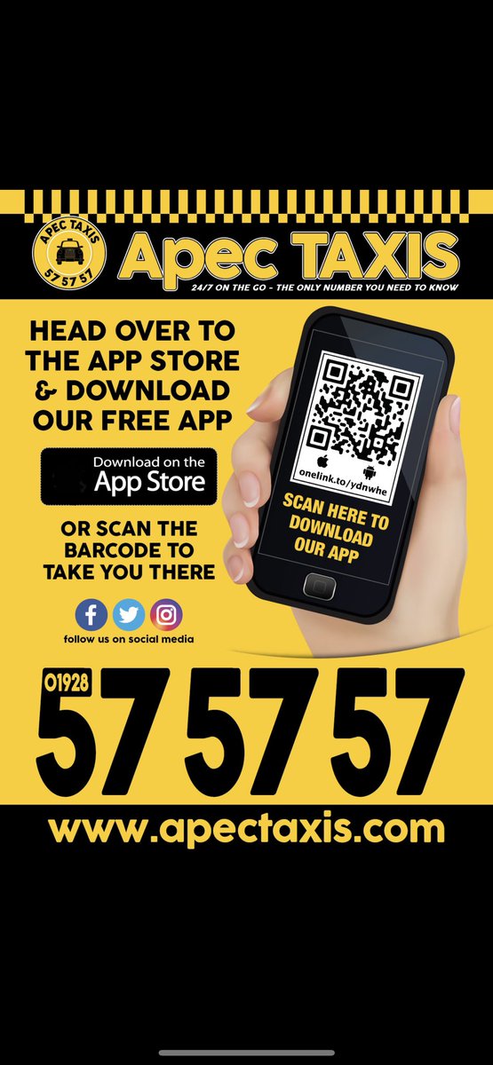 Apec_Taxis's tweet photo. Download our APP to book your taxi this bank holiday weekend. Use our live tracking option so you know when your vehicle has arrived. Remember, all our drivers have completed the Halton Borough Council vetting processes. #knowyourride 

Have a great weekend all 👌🏼🎉 https://t.co/MyPeenIHT3