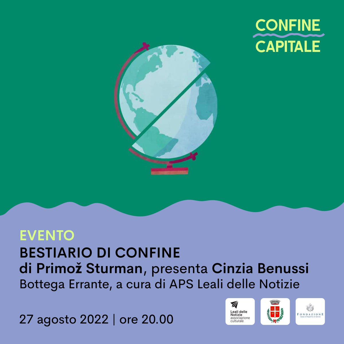 FestJRonchi's tweet photo. #27agosto, alle ore 20:00 siamo a #SanPierDIsonzo all'interno della #1edizione di #ConfineCapitale, #festivalletterario della #piccolaeditoria

Presenteremo #BestiarioDiConfine di #PrimožSturman, edito da #BottegaErrante

#confini #libri #presentazionieditoriali #fvg #eventifvg https://t.co/FdulGmbUMh
