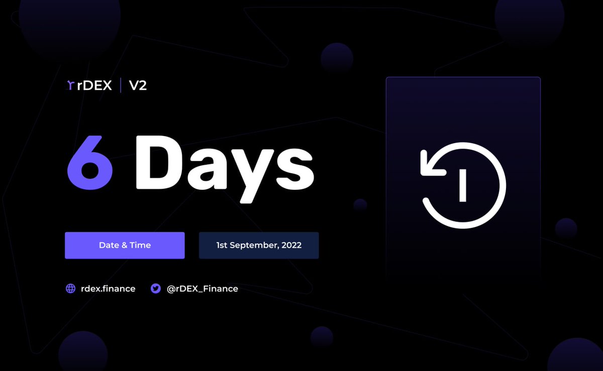 rDEX_Finance's tweet photo. 🎉 rDEX V2 Is Coming Soon

Soon you all will enjoy amazing trading pools and #liquidity farming campaigns for both base token and staking derivatives on @rDEX_Finance.

Let the countdown begin!!

$ATOM #CosmosEcosystem #IBCGang #staking https://t.co/oDRtpLsauM