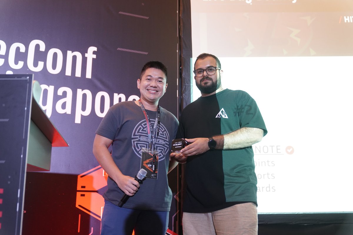 yeswehack's tweet photo. 🏆 It is time to reveal the top three hunters of Open My Heart - our Live #BugBounty with @LazadaSG at #HITB2022SIN! 

🥇 @DoomerOutrun 
🥈 @assetnote 
🥉 @_naaash_ 

Huge congrats and thank you to all the hunters who attended this live hacking event! You rock! 

#YesWeRHackers https://t.co/8Zjmq1ToCX