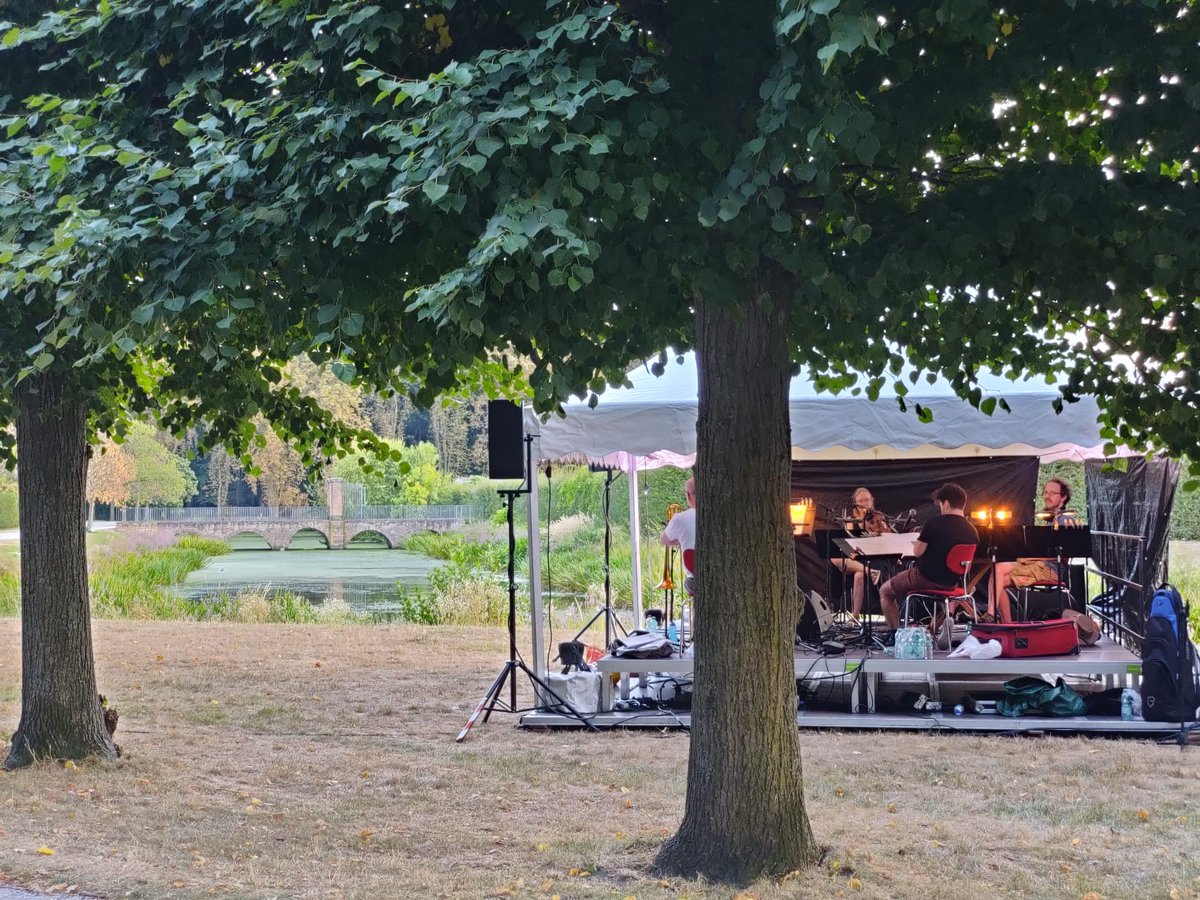 BCMG's tweet photo. Could we have found a more scenic place to perform Stockhausen's Sternklang tomorrow? I don't think so.🌺🌻 @achtbruecken https://t.co/9z0gDtTX5b