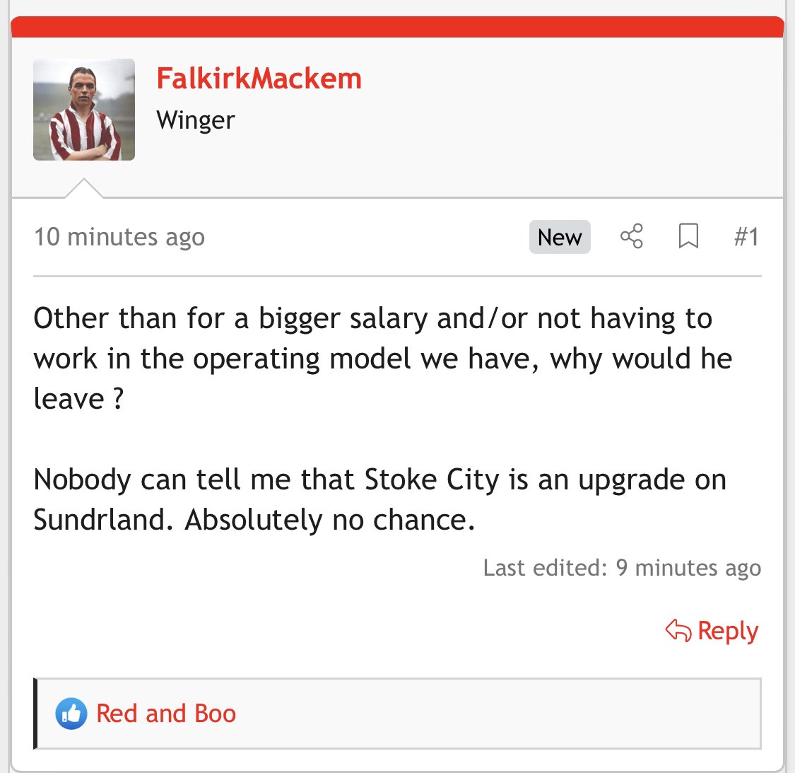 SAFCMeltdown's tweet photo. Another deluded tramp who thinks Sunderland are bigger than Stoke. All those years in division 1 🤣 #lalas #smb #inOurShadow https://t.co/WJoG9Fsf0g