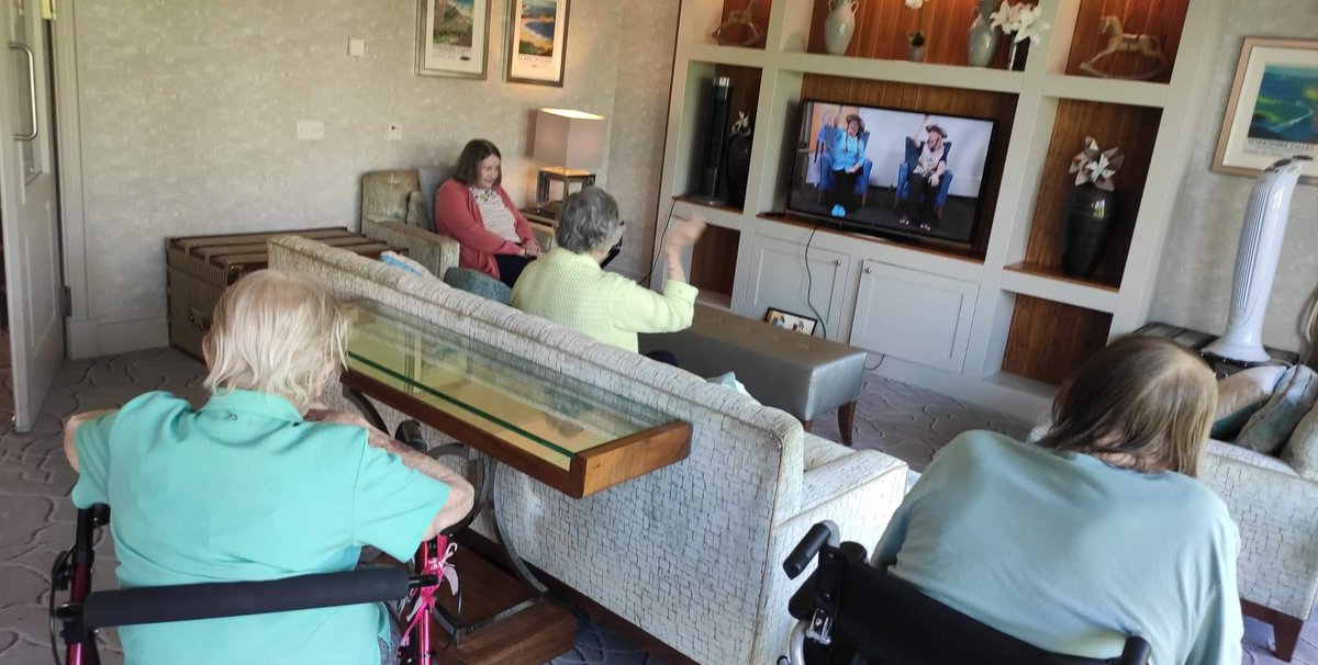 Our Chesters residents getting into feel good Friday with an uplifting zest wellbeing session with the fabulous <a href="/HelenCore1/">coreybob</a> <a href="/anchorzestwell1/">anchorzestwellbeing</a> #feelgoodfriday