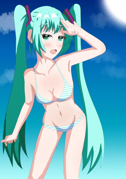 水着初音ミク海行きたい 