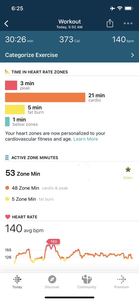Just sharing in case someone is looking for an exercise tip today… I finished a Tabata workout IN MY GARAGE. It works (see Fitbit data below). This is the app I use: Tabata Stopwatch Pro, apple.co/1NQvyTD. Wishing everyone happy fitness!