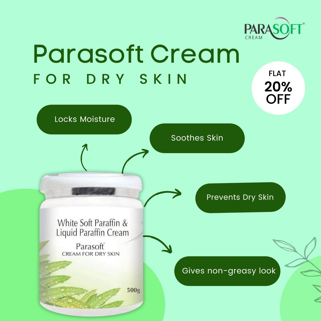 ParasoftCream's tweet photo. Parasoft Cream is the best moisturizers for dry skin, normal skin, and very dry skin, oily skin, sensitive skin. It is enriched with the goodness of white soft paraffin, liquid paraffin &amp; aloe vera.⁠
⁠
Free Shipping!
Shop now🛒: 
 https://t.co/j9oByqf84Z https://t.co/g1fP5QK6Ll