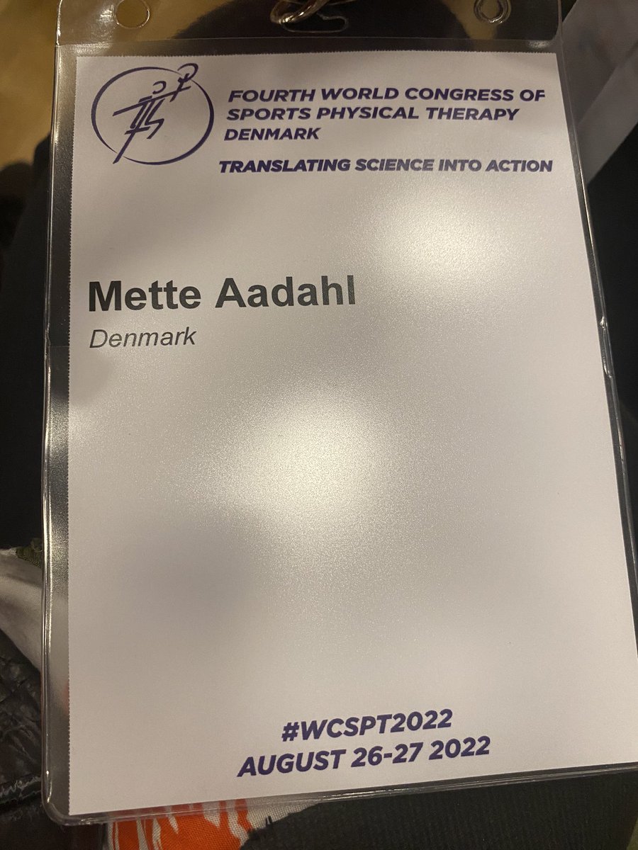 Attending the 4th World Congress of Sports Physical Therapy in Nyborg, Denmark. Excellent presentations and great to attend a live conference again and meet up with colleagues and friends #WCSPT2022 <a href="/IntFSPT/">IFSPT</a>