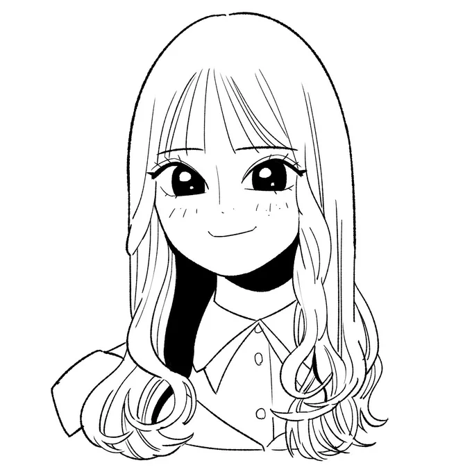 【閲覧】こしゃの巻き髪の描き方と塗り方をメイキングとともに解説した動画です。参考になればと思い寄り添いました。ぬりえも置いときます。 