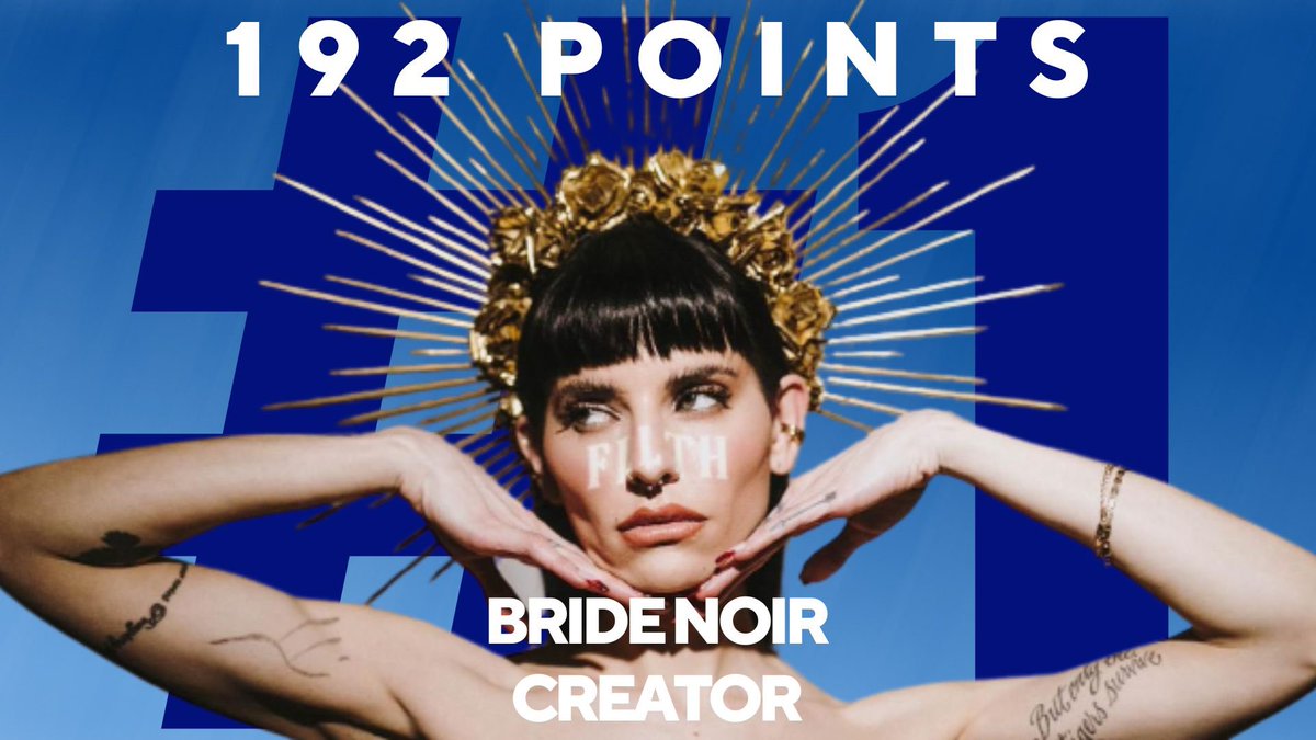 evsnt_chrys's tweet photo. Bride Noir has just won Feesti Vaul and will be representing Estonia with her folk-metal track Creator! Stream the winning song here: https://t.co/XoumHiLtEn 🧡 https://t.co/b7T5p1zTya