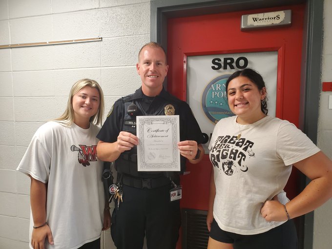 ⭐ Shoutout to Officer Wilson who was recognized as our SRO officer of the month! ⭐