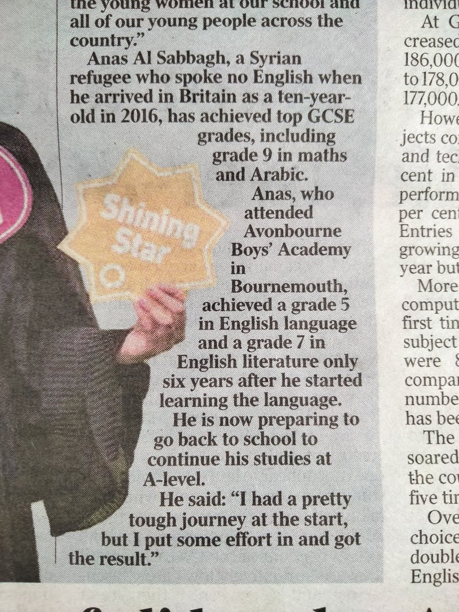 Very proud to see Anas from @Avonbourne_2024 <a href="/AvonbourneUL/">Avonbourne Boys' and Girls' Academies and USF</a> have his achievements recognised in <a href="/thetimes/">The Times and Sunday Times</a> today.
#AVBProud <a href="/UnitedLearning/">United Learning</a>