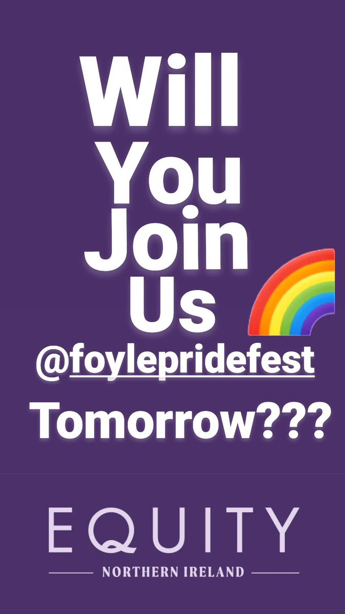 EquityNIBranch's tweet photo. Will you be joining us tomorrow @FoylePrideFest. We are so excited to be representing our brothers and sisters in this years parade. #LGBTQ #foylepridefest https://t.co/pAGKzR5epc
